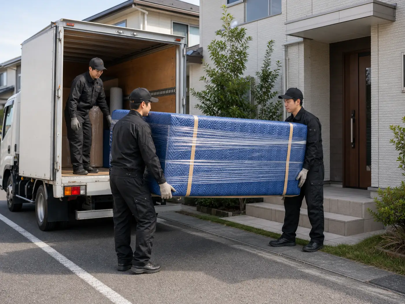 家具配送とトラック積み込みの現場